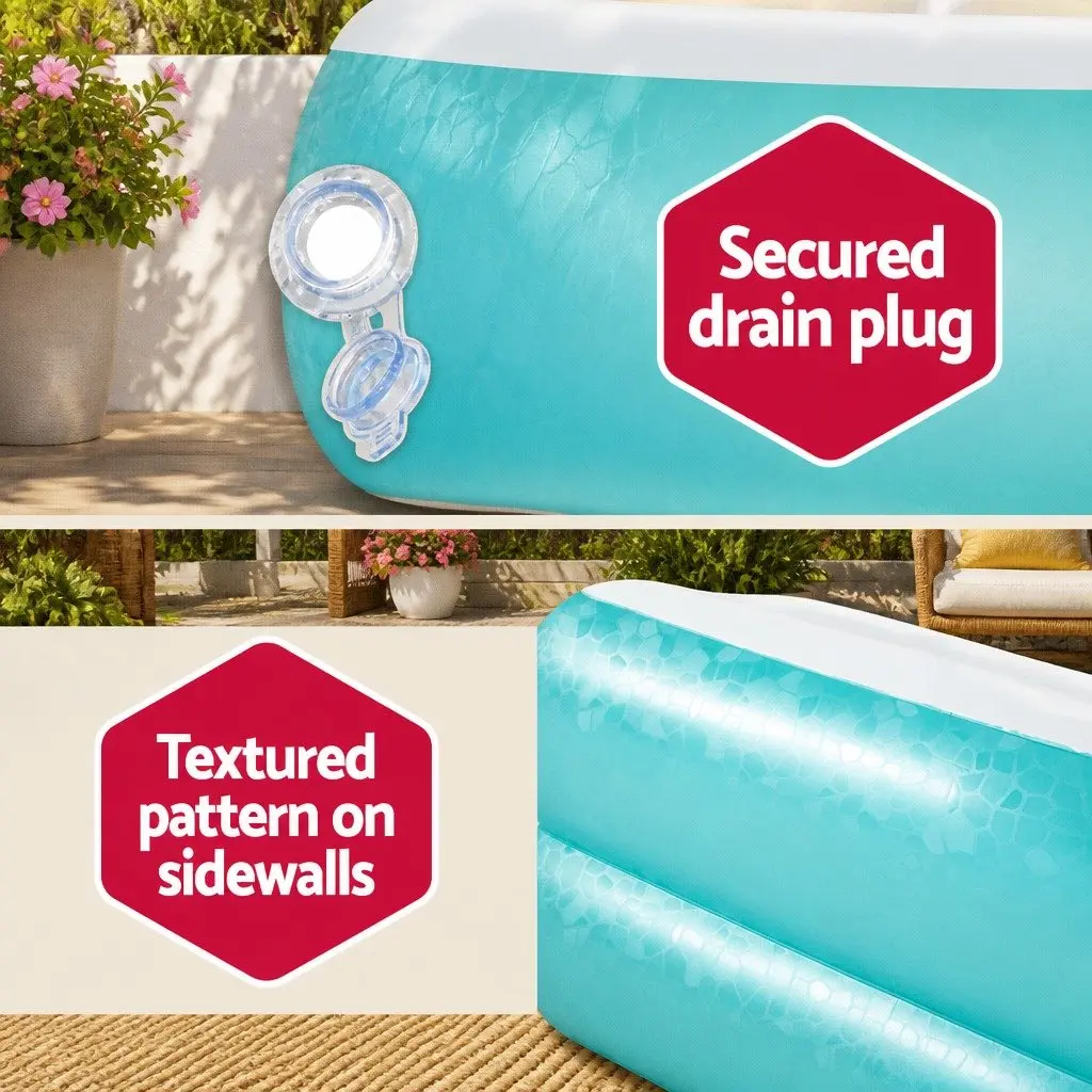 Inflatable Kids Swimming Pool 200x146x48cm