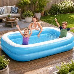 Durable Inflatable Kids Above Ground Pool 262x175x51cm