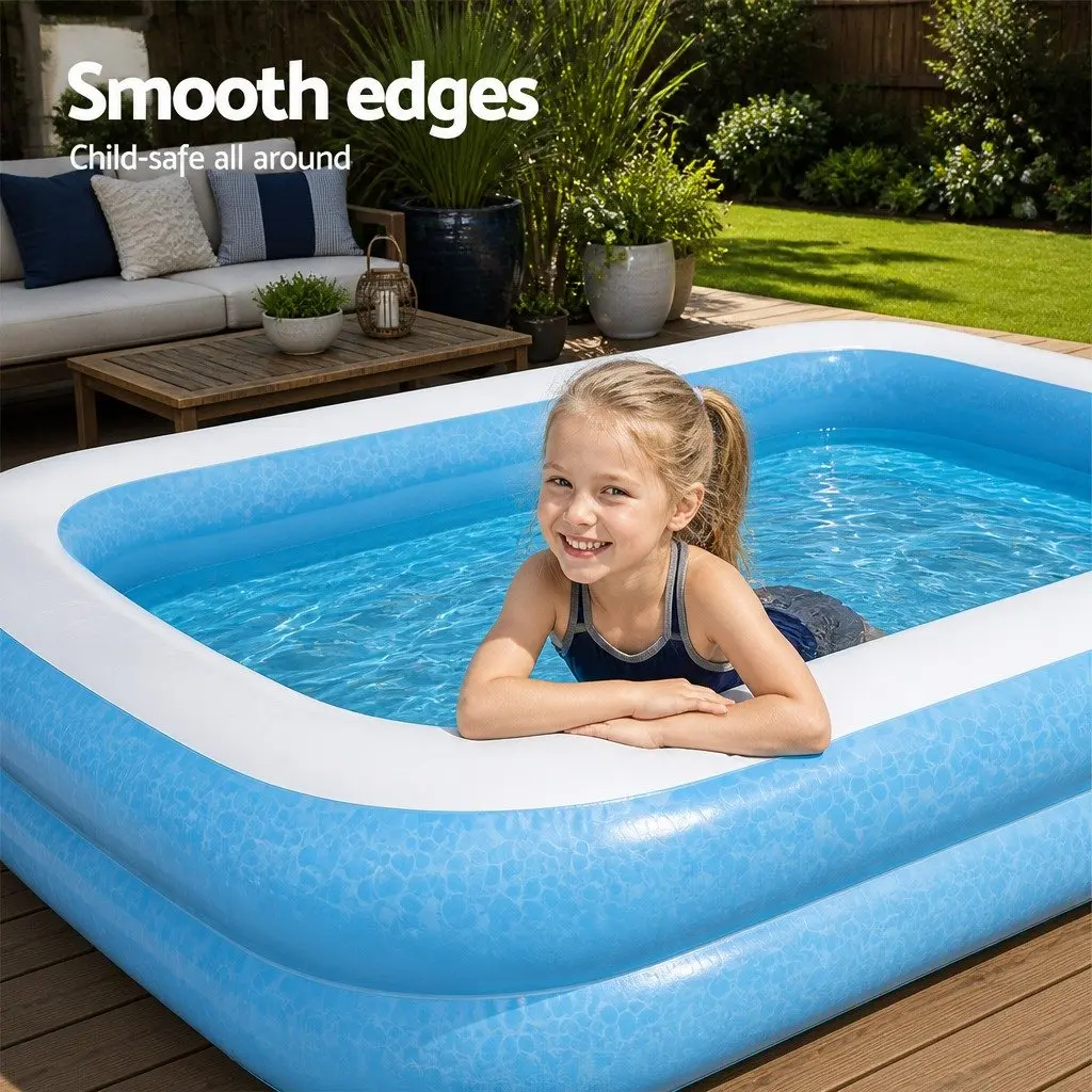 Inflatable Kids Above Ground Pool 262x175x51cm