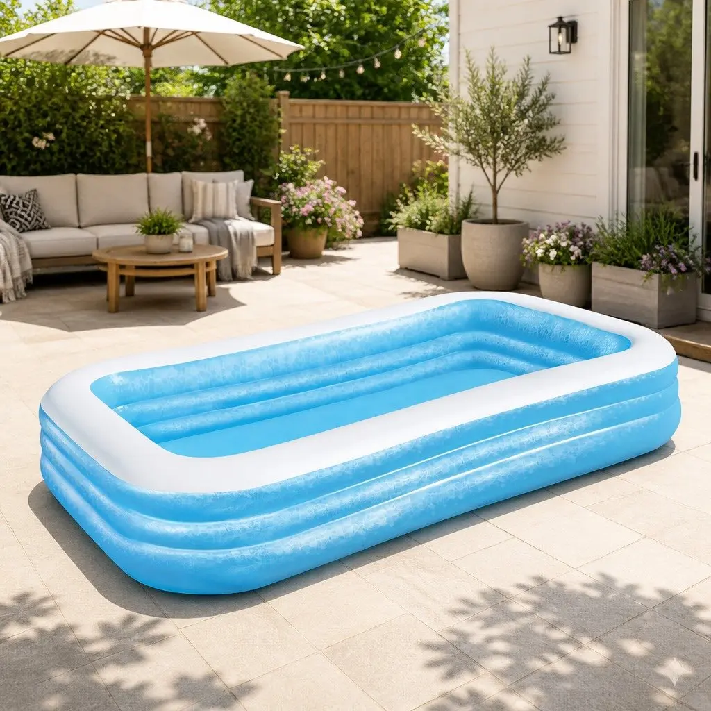 Inflatable Swimming Pool Vinyl 305x183x56cm Blue