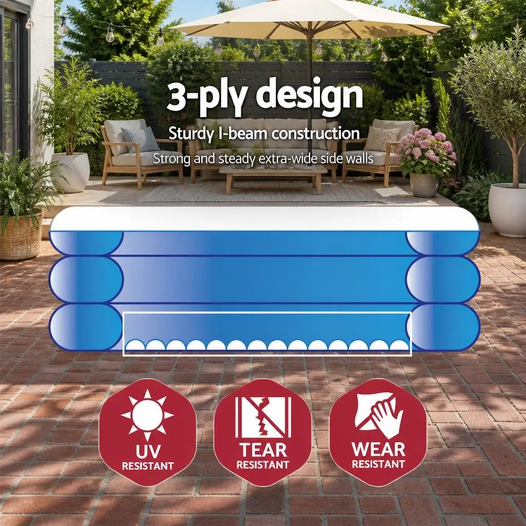 Inflatable Swimming Pool Vinyl 305x183x56cm Blue