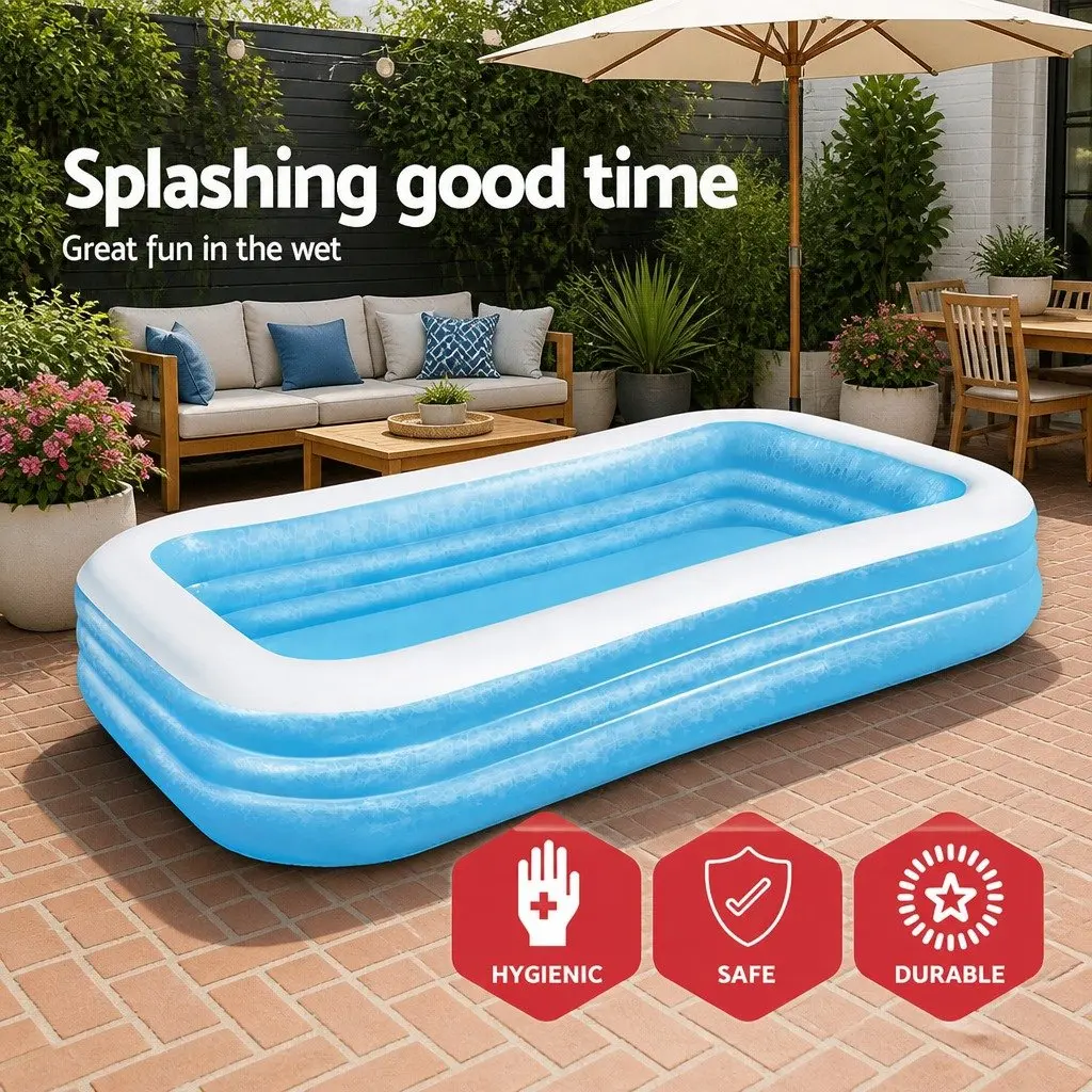 Inflatable Swimming Pool Vinyl 305x183x56cm Blue