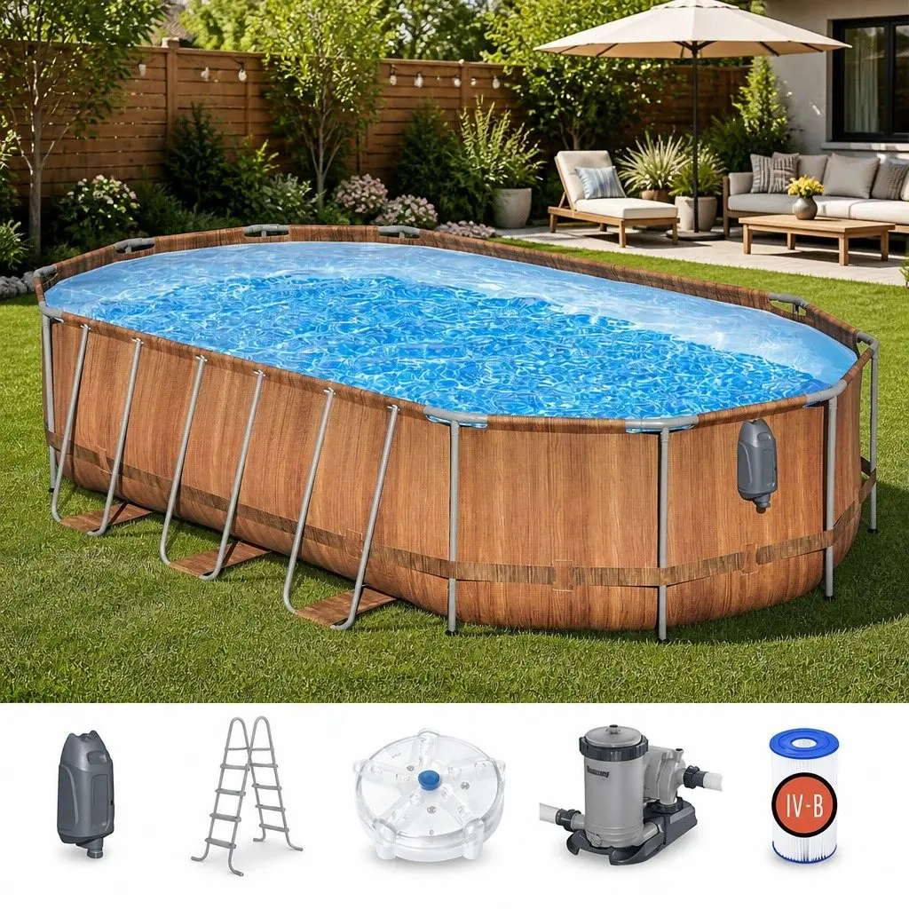 Steel Frame Swimming Pool with Massage Jets