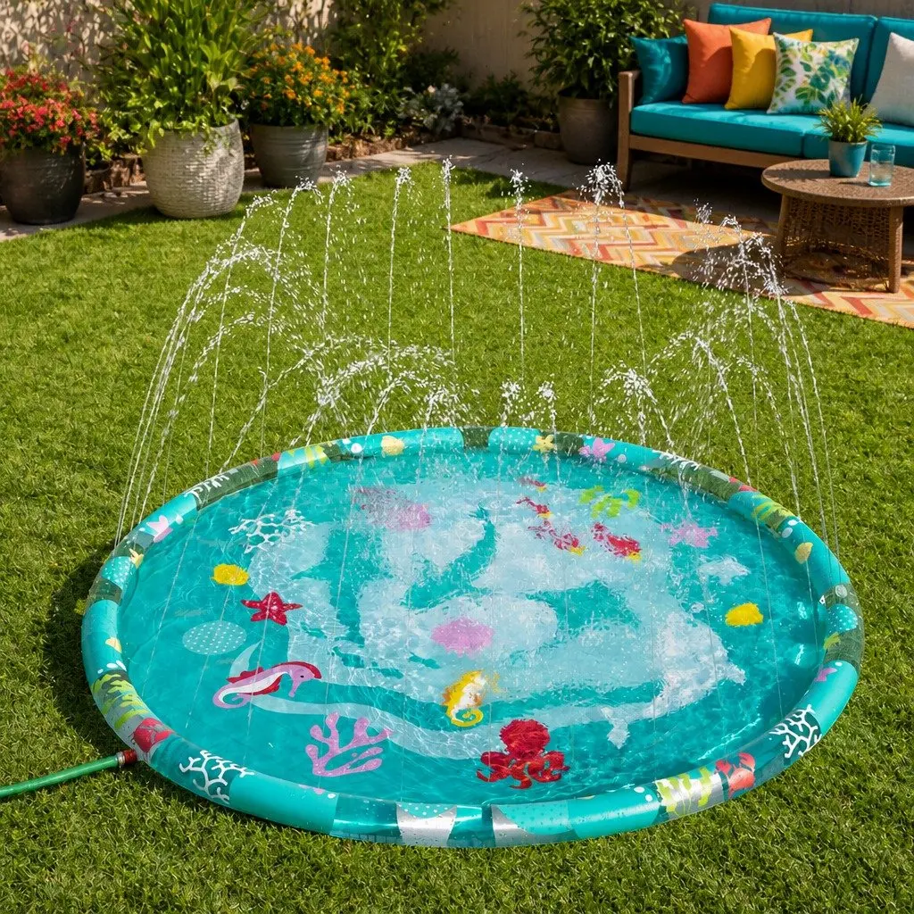 Inflatable Splash Pad for Kids, 165cm