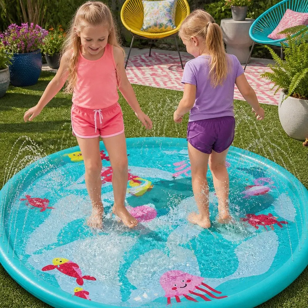 Inflatable Splash Pad for Kids, 165cm
