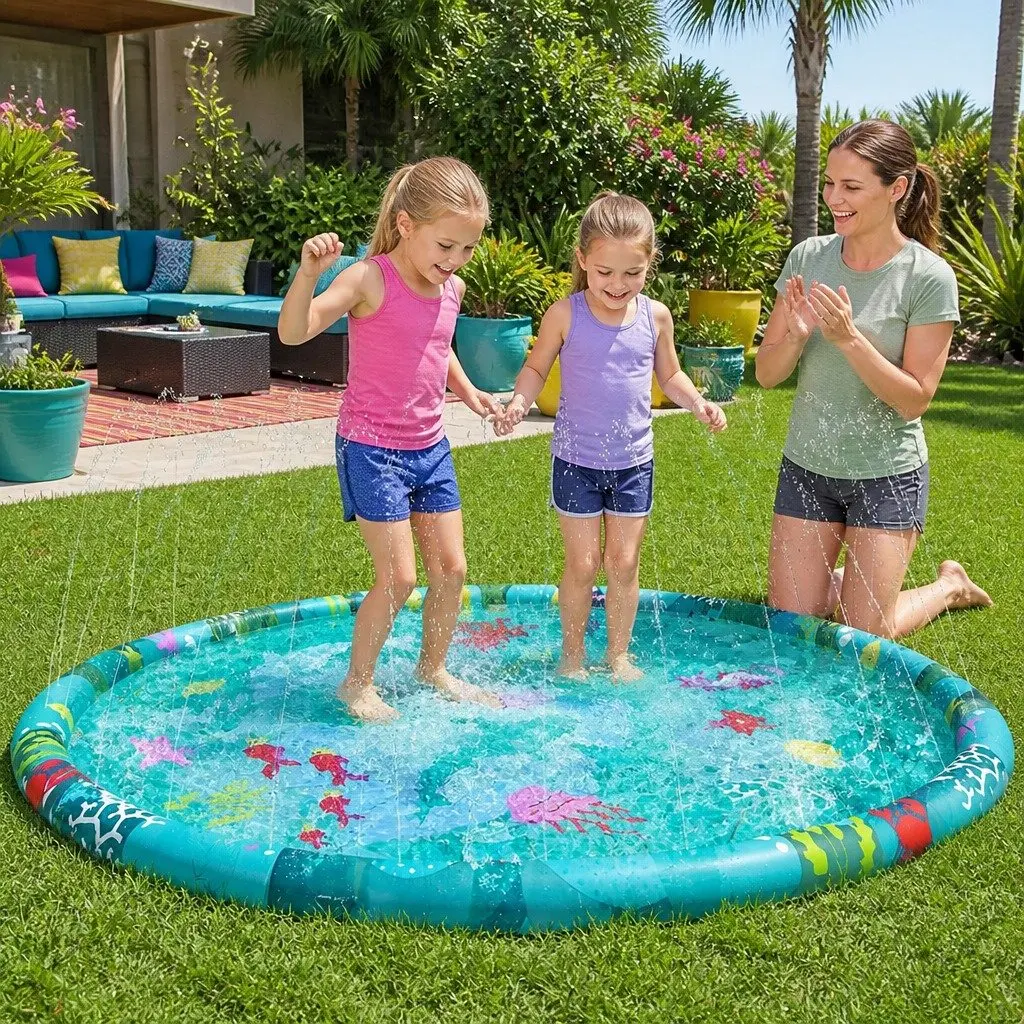 Inflatable Splash Pad for Kids, 165cm