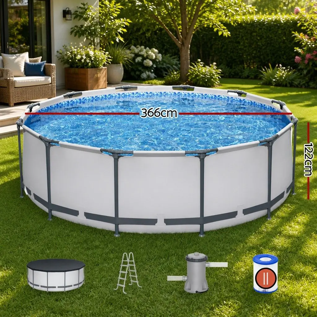 Above Ground Swimming Pool with Steel Frame