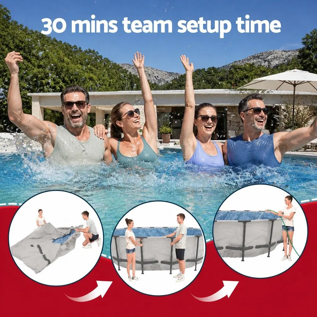 Above Ground Swimming Pool with Steel Frame