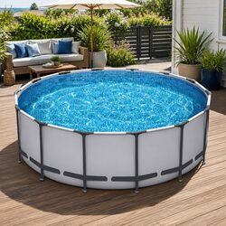 Steel Frame Round Above Ground Swimming Pool 427x427x122cm