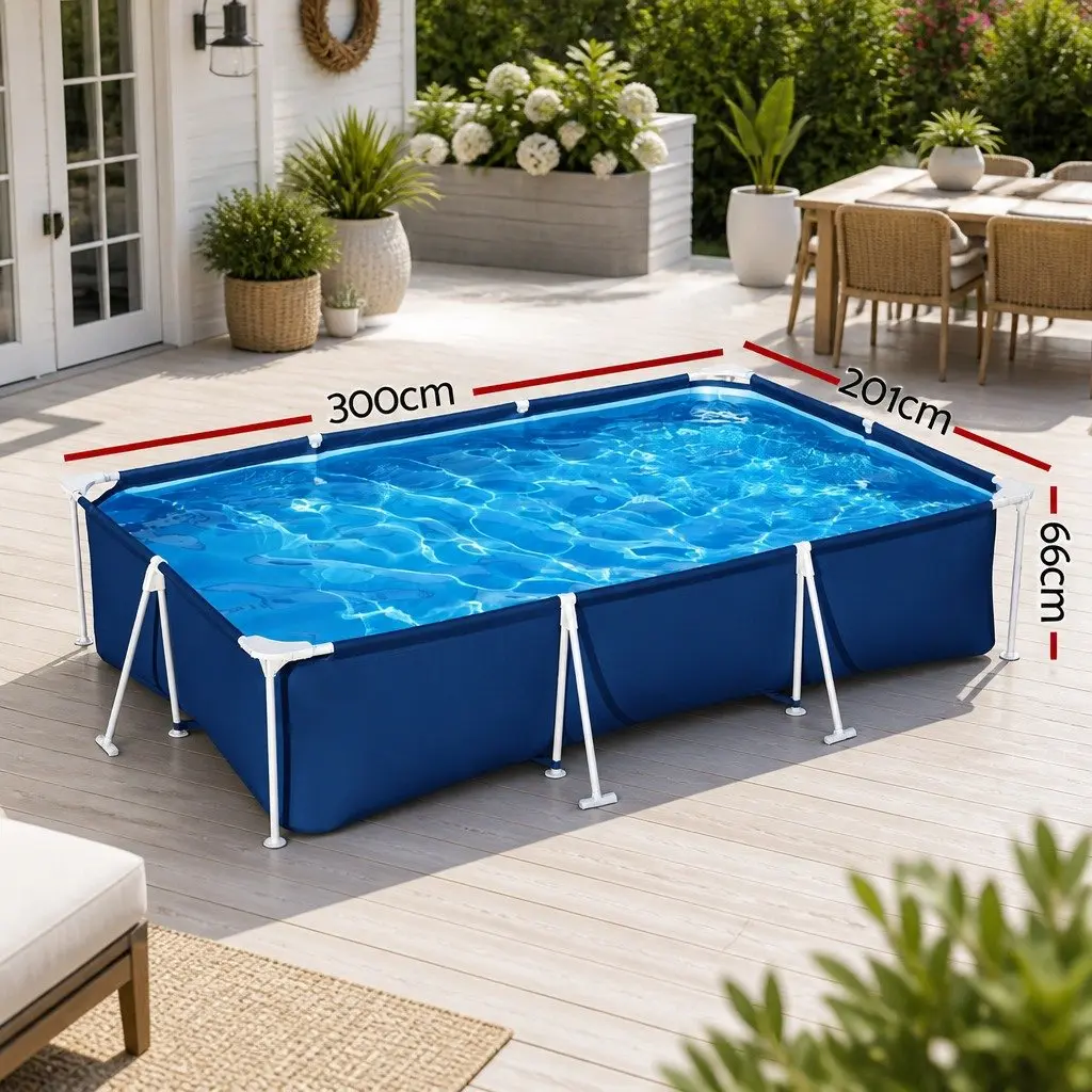 300x201x66cm Above Ground Steel Frame Pool