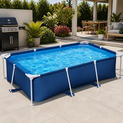 Durable Above Ground Swimming Pool with Steel Frame 259x170x61cm