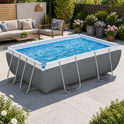Durable Steel Frame Above Ground Pool 282x196x84cm