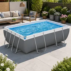 Durable Steel Frame Above Ground Pool 282x196x84cm