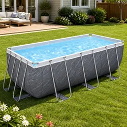 Durable Steel Frame Above Ground Pool 412x201x122cm