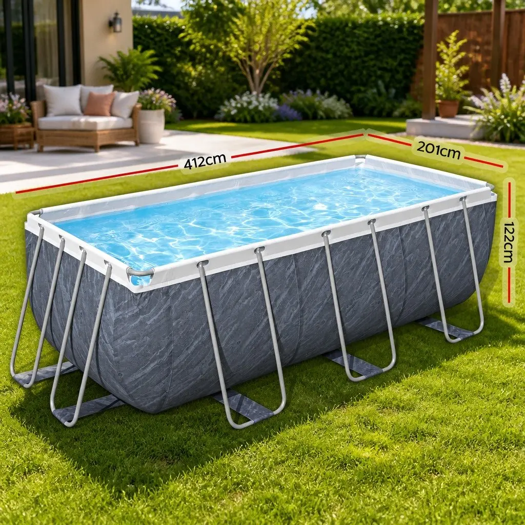 Steel Frame Above Ground Pool 412x201x122cm