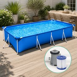 Durable Steel Frame Above Ground Pool with Filter Pump