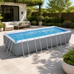 Steel Frame Above Ground Pool 640x274x132cm with Accessories