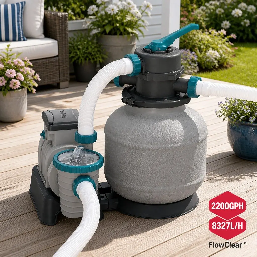 Above Ground Pool Sand Filter Pump 2200GPH Flowclear