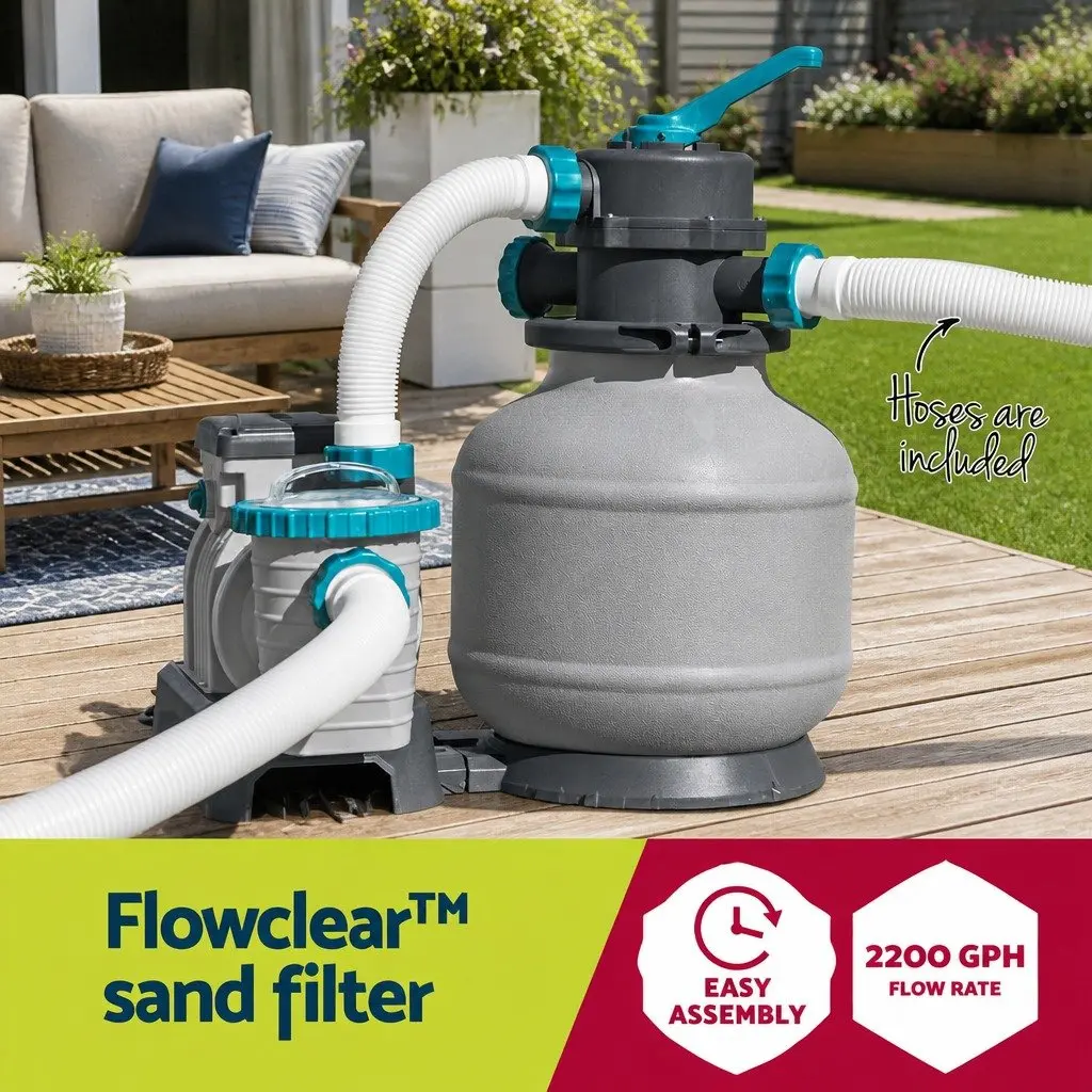 Above Ground Pool Sand Filter Pump 2200GPH Flowclear