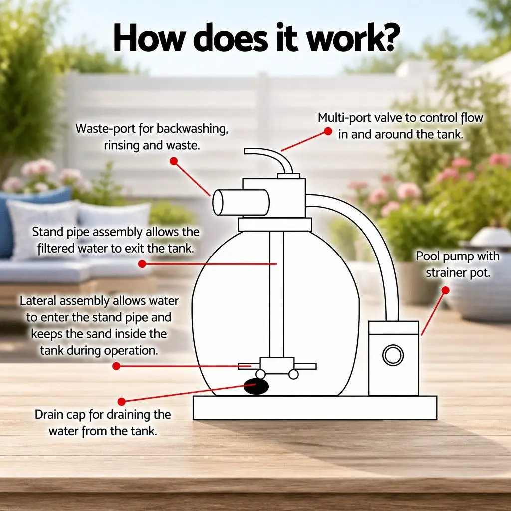Above Ground Pool Sand Filter Pump 2200GPH Flowclear