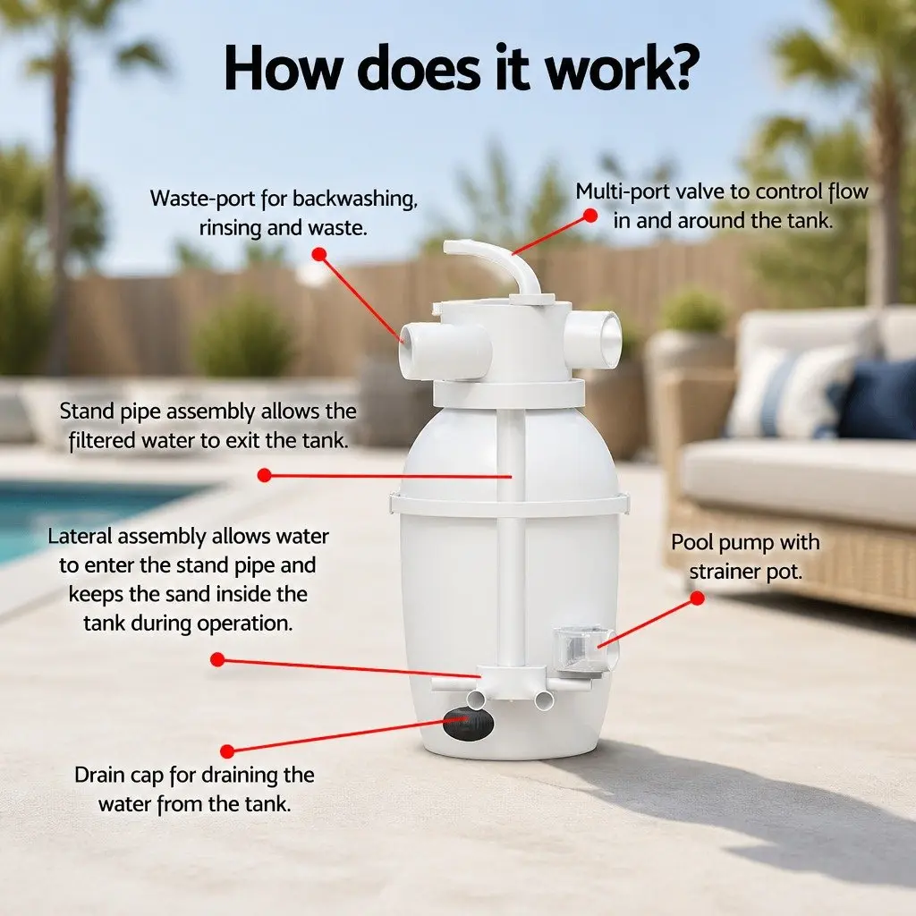 800GPH Sand Filter Pump System for Pools