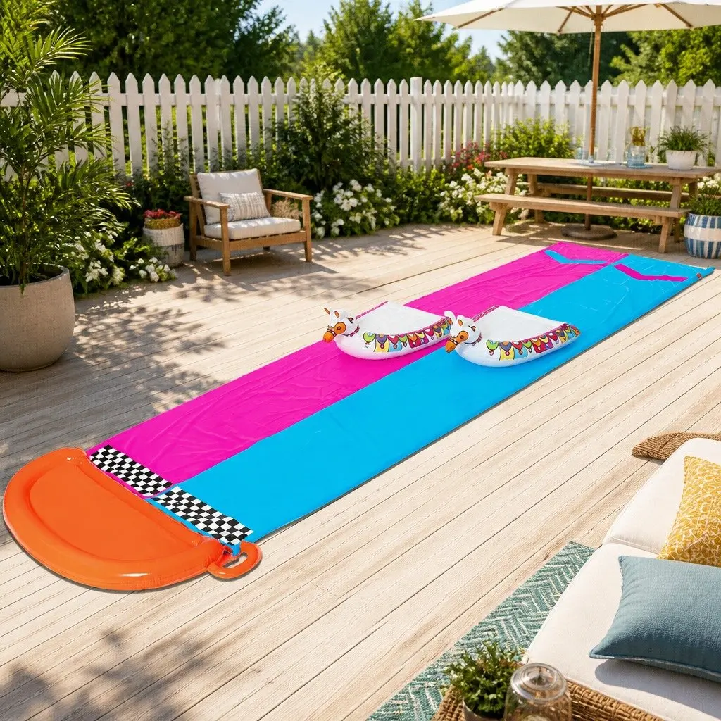 Double Lane Inflatable Water Slide for Kids