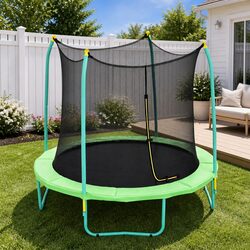 Durable 8ft Trampoline for Kids with Safety Enclosure