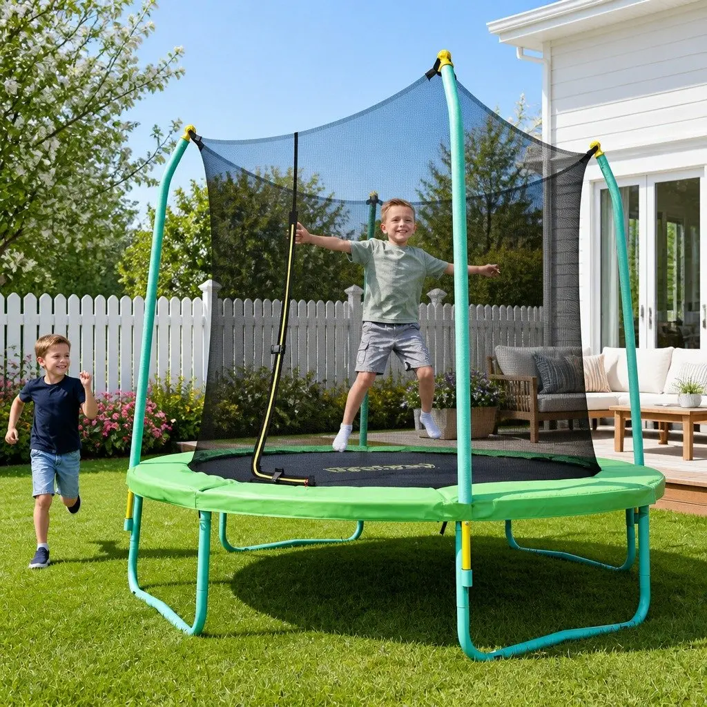 8ft Trampoline Polypropylene Safety Net Enclosure Backyard Jumping Mat Outdoor