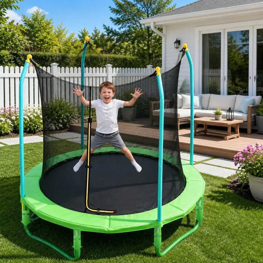 8ft Trampoline Polypropylene Safety Net Enclosure Backyard Jumping Mat Outdoor