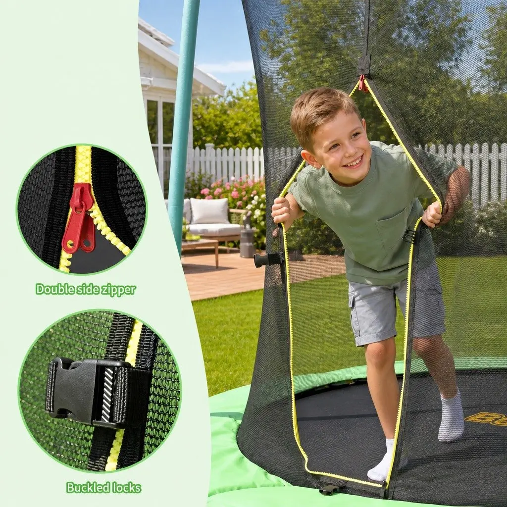 8ft Trampoline Polypropylene Safety Net Enclosure Backyard Jumping Mat Outdoor