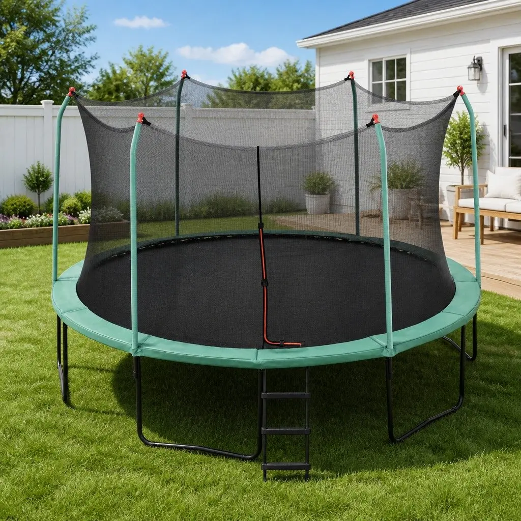 Trampoline Powder Coated Galvanized Steel 14ft Dark Green