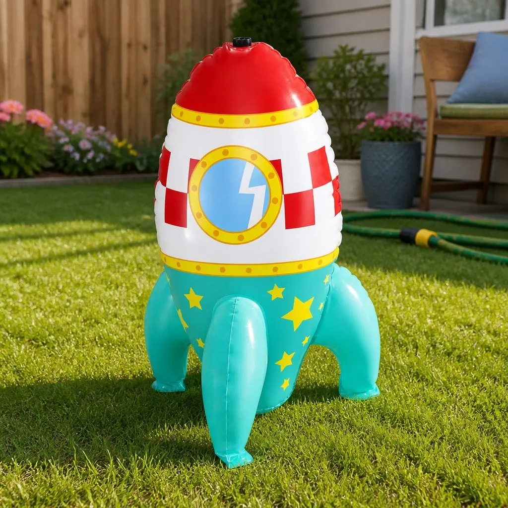 Space-Themed Water Sprinkler for Kids Outdoor Fun
