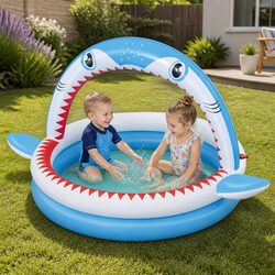 Sharktastic Sprinkler Play Pool – Inflatable Water Toy