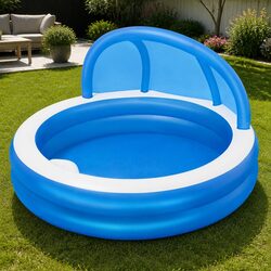 Family Inflatable Swimming Pool 2.41m x 2.41m x 1.40m Outdoor Backyard Water