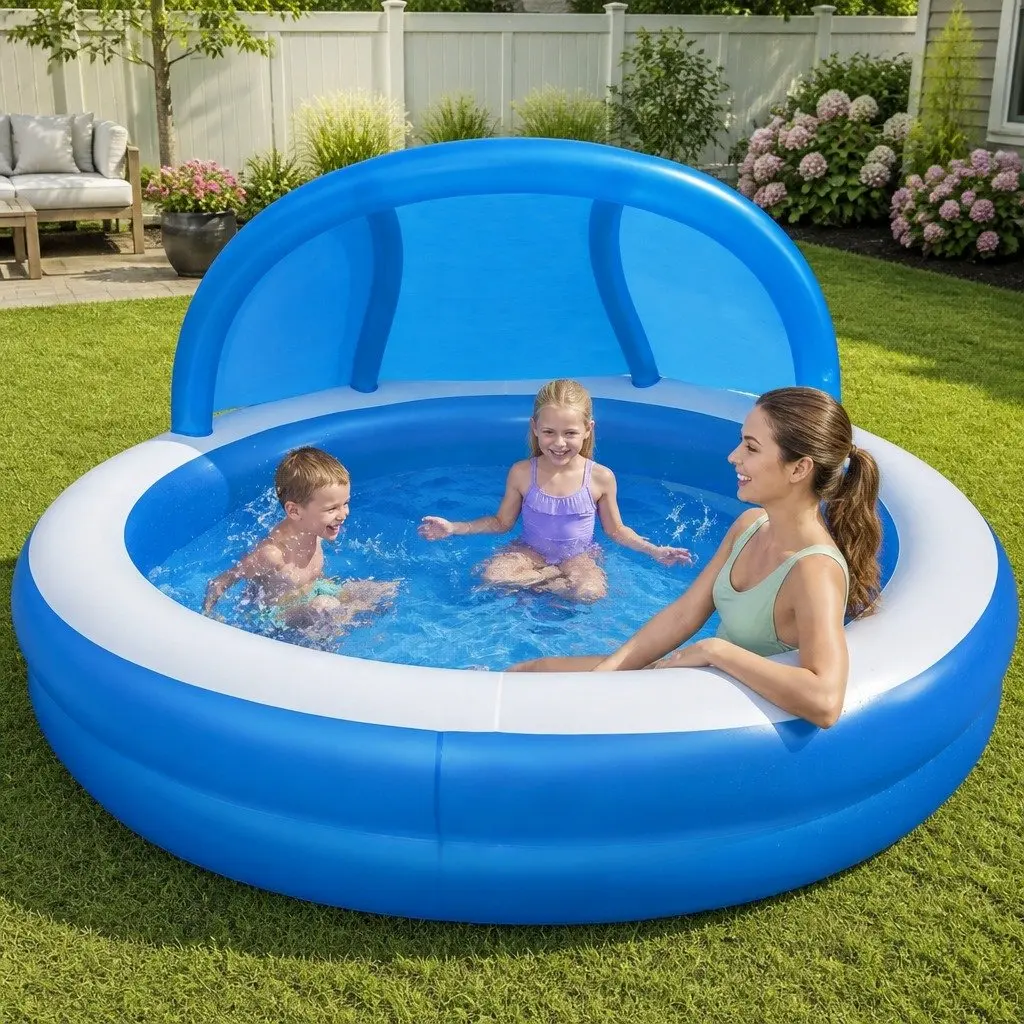 Family Inflatable Swimming Pool 2.41m x 2.41m x 1.40m