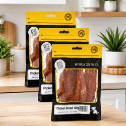High-Quality Oven-Dried Dog Chicken Breast Treats 120g x 3