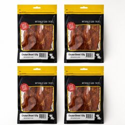 Oven-Dried Chicken Breast Treats for Dogs 120g x 4 Pack