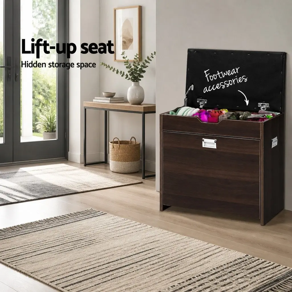 3-Tier Shoe Rack Cabinet Bench with Adjustable Shelves
