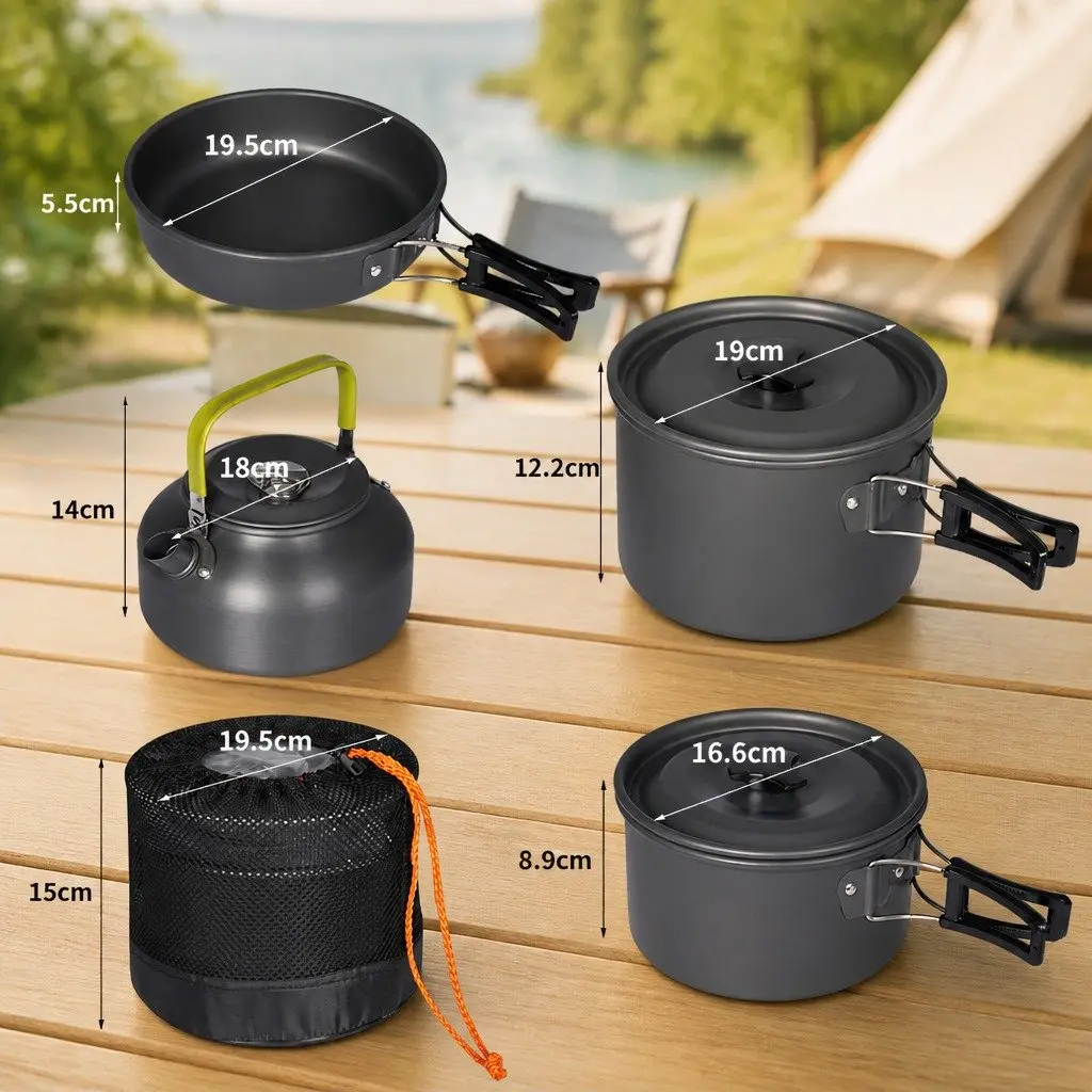16-Piece Camping Cookware Set for Outdoor Cooking