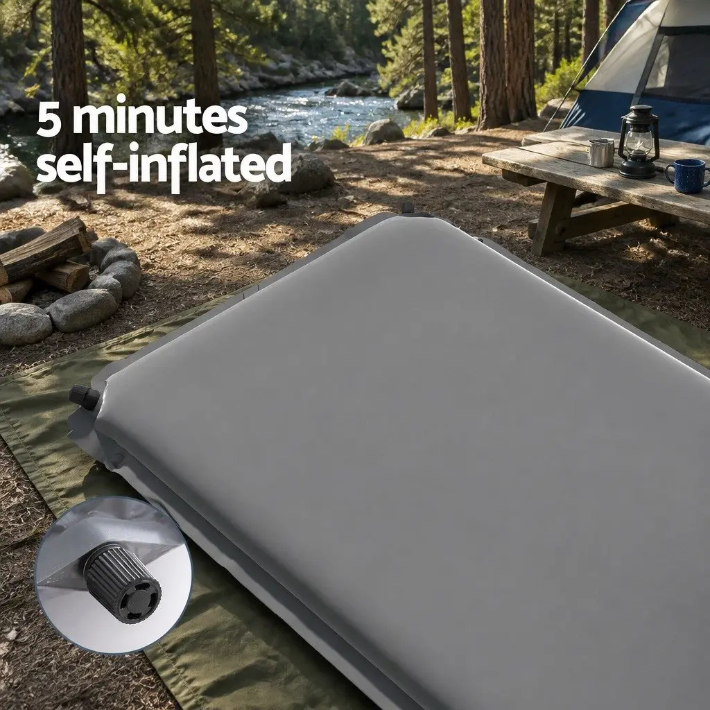 Portable Self-Inflating Camping Mattress in Grey