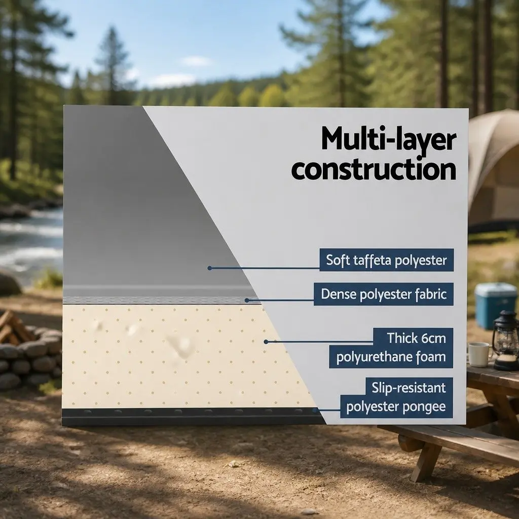 Portable Self-Inflating Camping Mattress in Grey