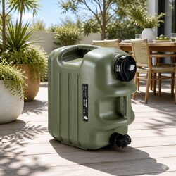 25L Green Water Storage Container with Adjustable Faucet