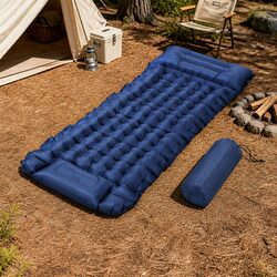 Self Inflating Sleeping Mat 9cm Single Air Bed Camping Mattress Pillow Carry Bag