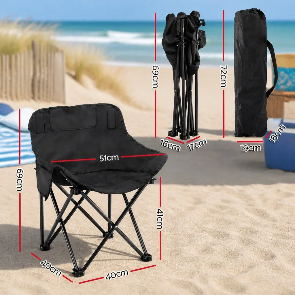 Black Folding Camping Moon Chair 120KG