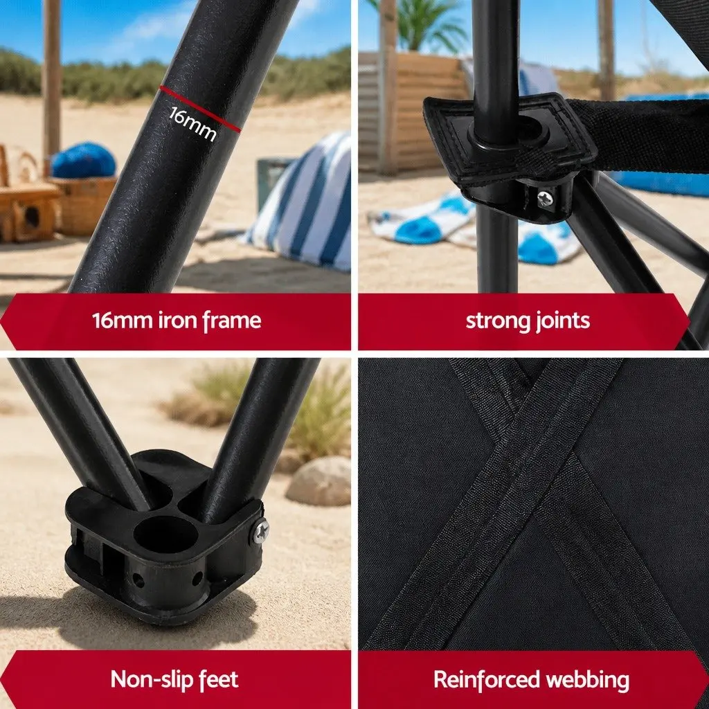 Black Folding Camping Moon Chair 120KG