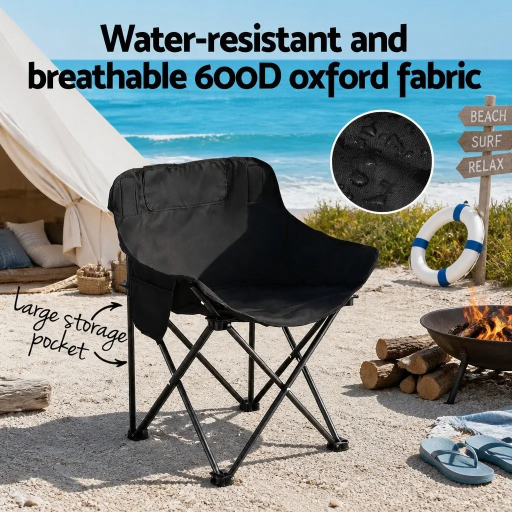 Black Folding Camping Moon Chair 120KG