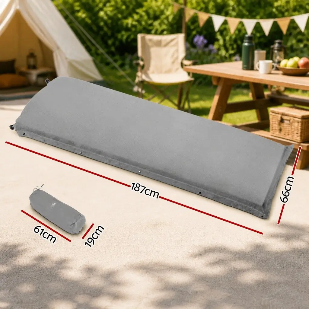 Grey Self-Inflating Sleeping Mat for Camping