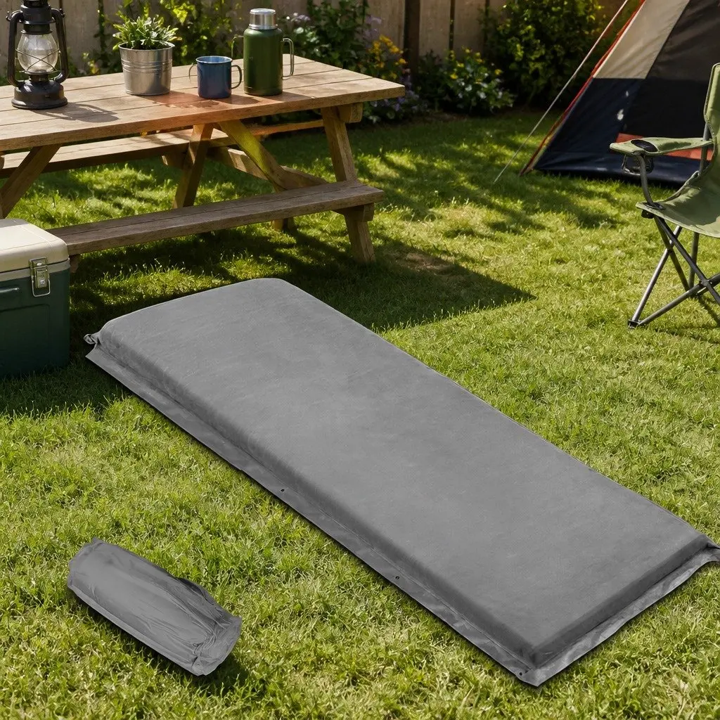 Grey Self-Inflating Sleeping Mat for Camping