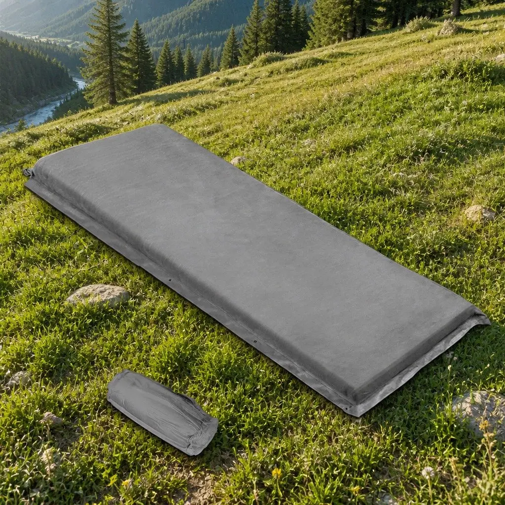 Grey Self-Inflating Sleeping Mat for Camping