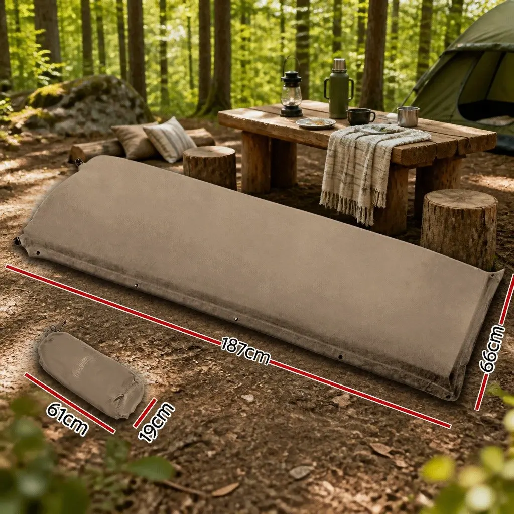 Self-Inflating Camping Mattress in Coffee